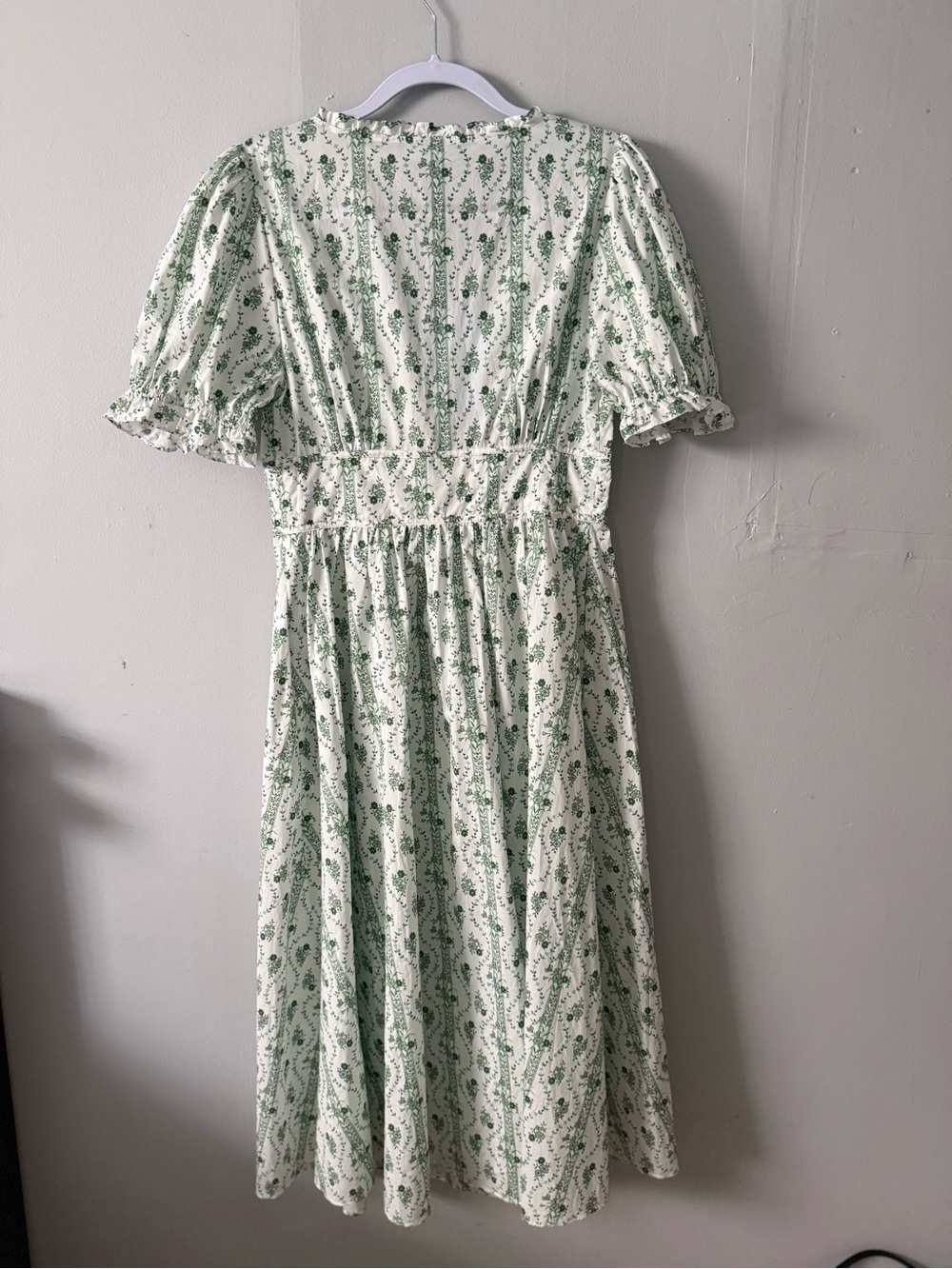 Hill House Sabrina Dress Green Vine Stripe Cotton - Picture 6 of 10